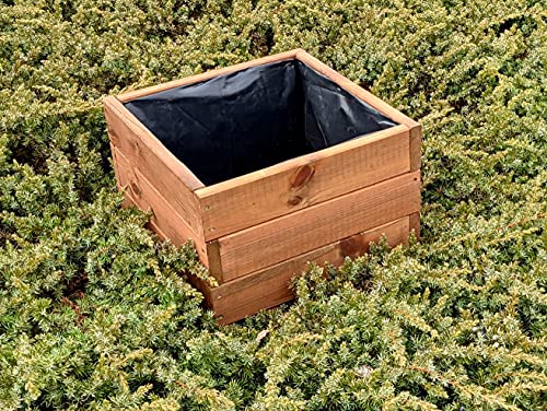 FKL DESIGN Home Deco Pflanzkasten aus Holz Pflanzkübel für GartenTerrasse Holzkasten Holzkübel Imprägniert D26 (Nuss, 40… – Bild 3