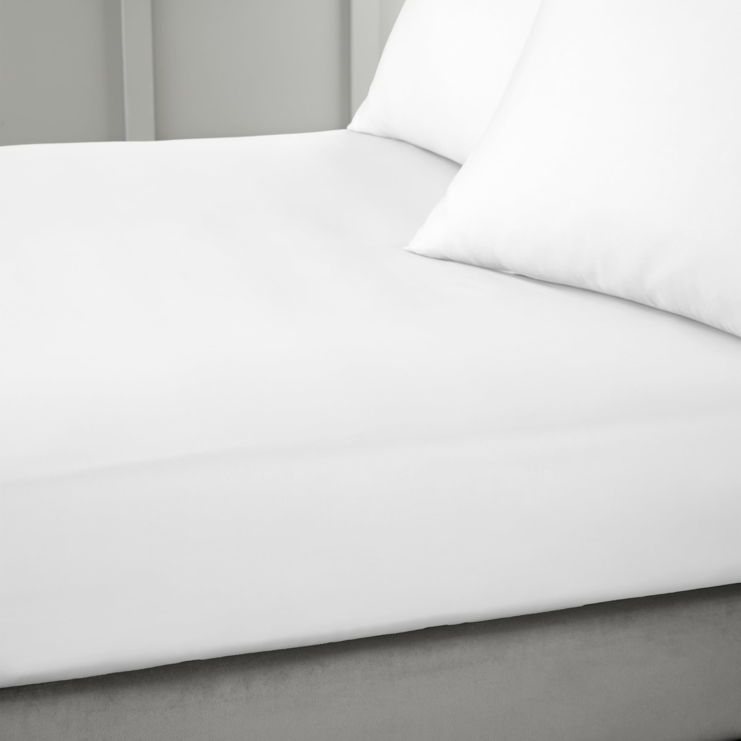 Bianca 400 Thread Count Cotton Sateen Double Fitted Sheet White