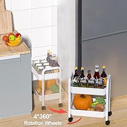 2-Tier Utility Rolling Cart Storage Organizer Sofa