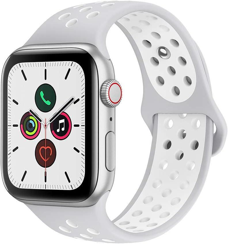 AdMaster Bands Compatible with Apple Watch 38mm 40mm 42mm 44mm, Soft Silicone Replacement Wristband Compatible with iWatch Series 1/2/3/4/5