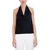 BCBG New York Womens Sleeveless Cowl Neck Halter Top