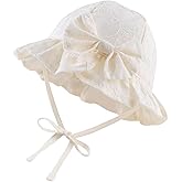 JANGANNSA Bow Baby Girls Summer Hat Flower Toddler Girls Sun Hat Cotton Breathable Infant Hat