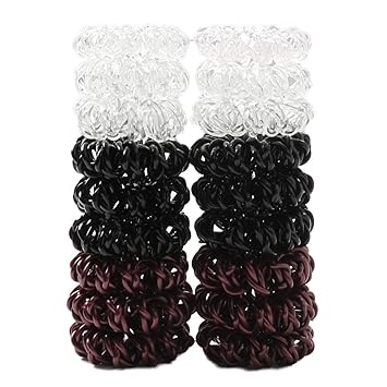 Buy Sakula 18pcs Spiral Hair Ties Plastic Hair Ties No Crease Coil