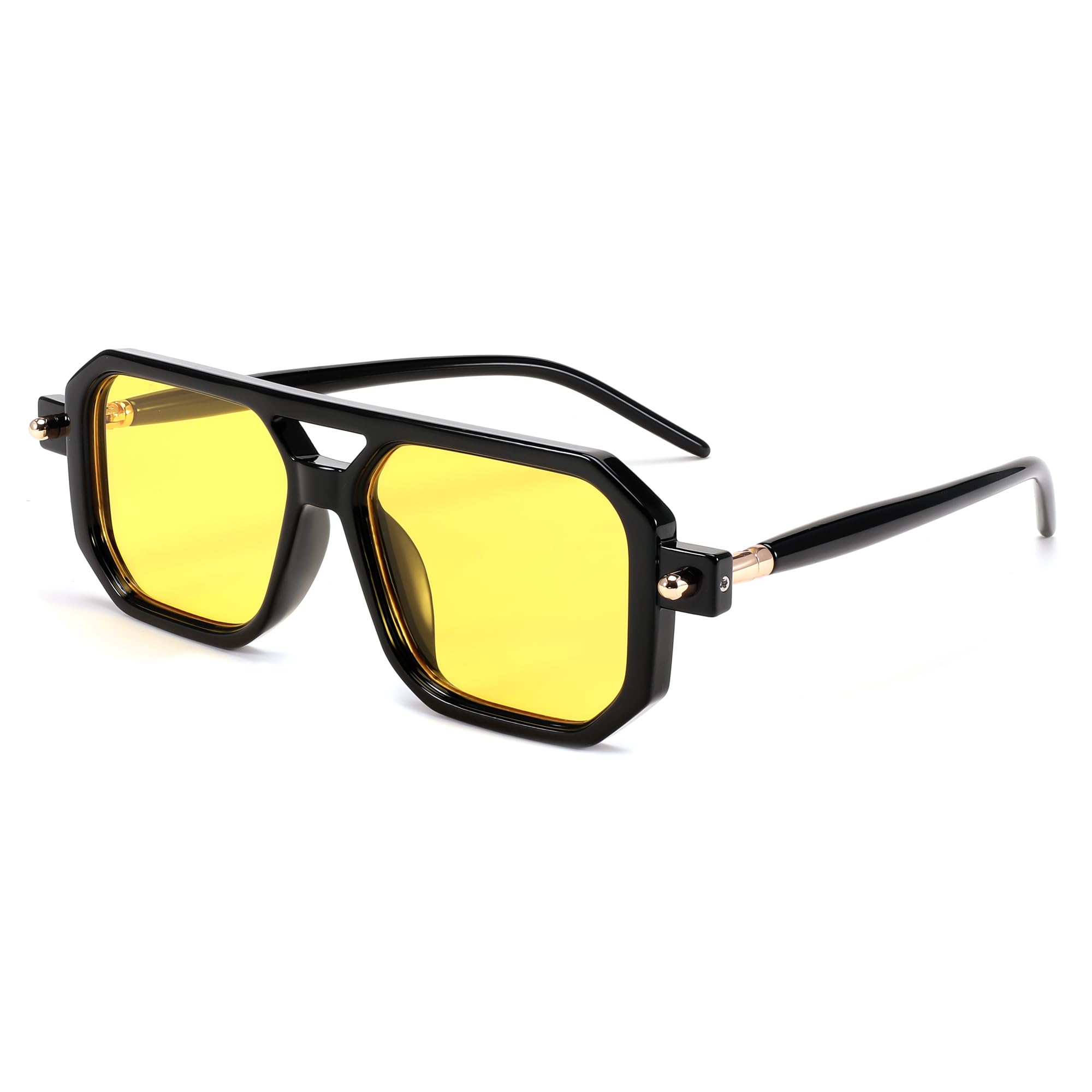 Photo 1 of FEISEDY Vintage Square 70s Flat Aviator Sunglasses Women Men Classic Retro Stylish Frame UV400 Sunglasses B2622