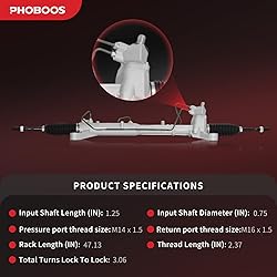 PHOBOOS Hydraulic Power Steering Rack and Pinion