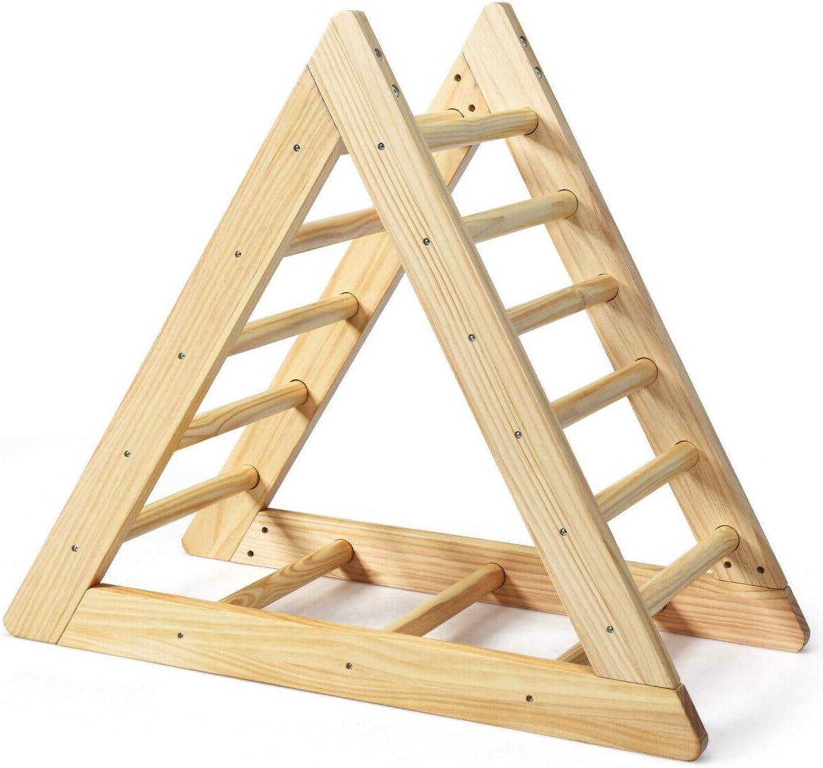 Toddler Step Pikler Training Kids Triangle Climbing Ladder Wooden with Ebook