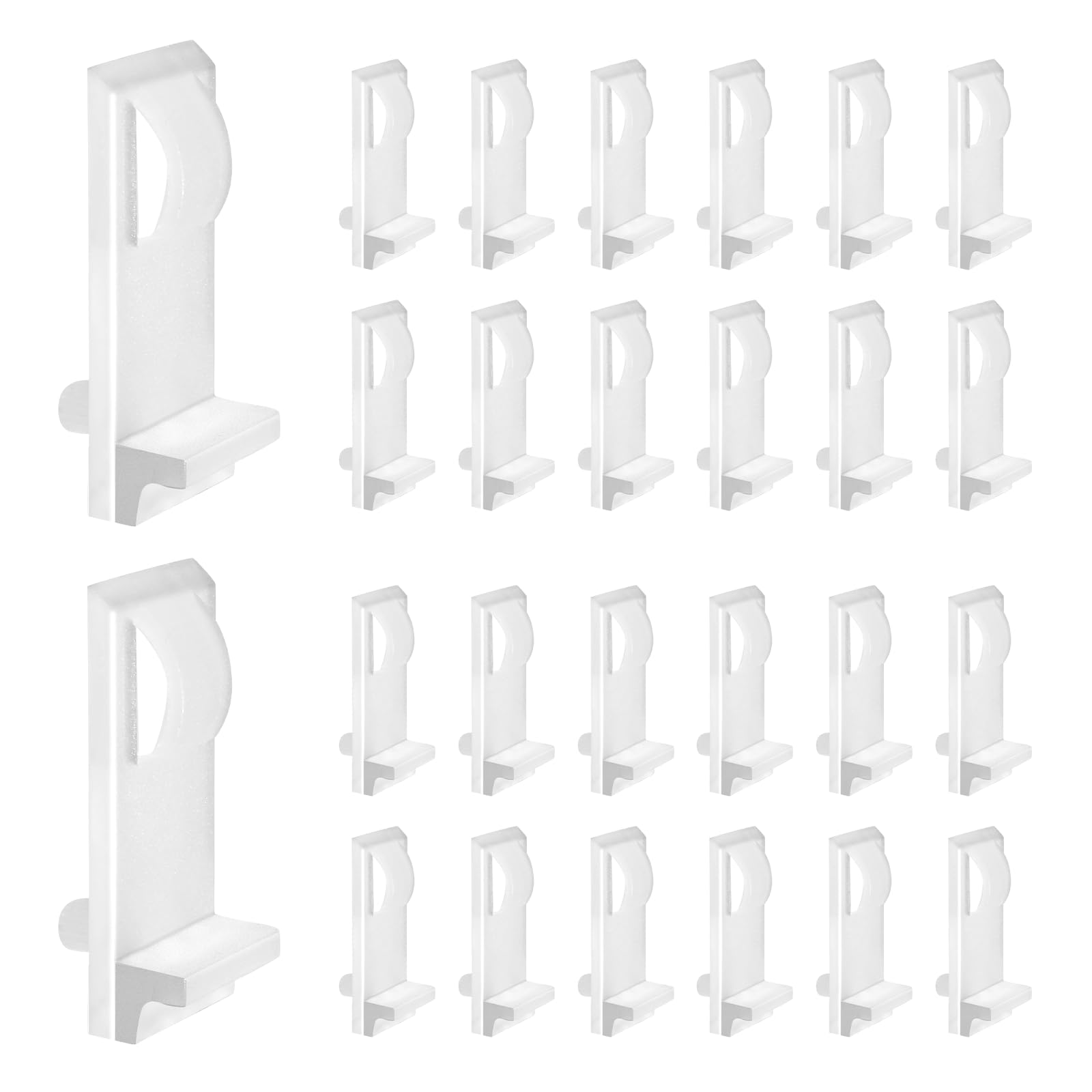 Cjueiom 30PCS Plastic Shelf Support Pegs Fit 5mm Hole & 18mm Thick Shelf, Self-Locking Bracket Clips White Cabinet Shelf Pins, Square Cabinet Shelf Clips for Furniture Kitchen Bookcase Closet Shelf