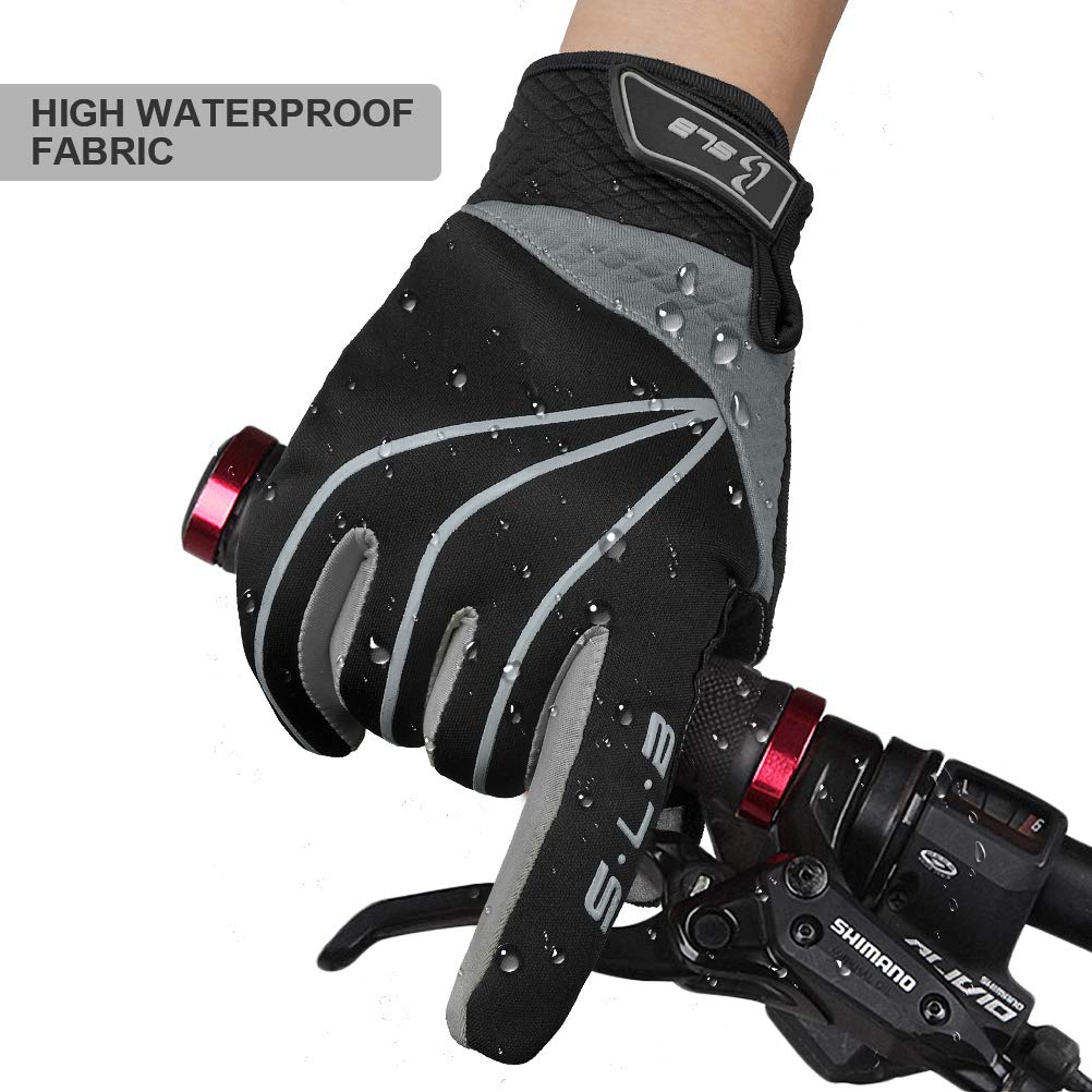 Cycling Gloves, Waterproof Touchscreen in Winter Outdoor Gel Padded Breathable Bike Gloves, Adjustable Size Full Finger Warm Gloves Men Women
