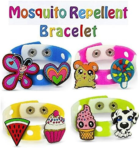Mosquito &amp; Bug Bracelet Repellent With 4 Fun Charms, 8 Aromatic Oils by La Relief (Pack of 4) - 24/7 Protection from Mosquito Bites and other Insect Bites
