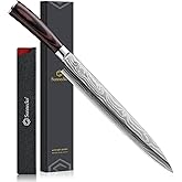 Sunnecko 10.5 inch Sashimi Knife,High Carbon Stainless Steel Japanese Sushi Knives,Yanagiba Knife with Knife Sheath and Gift 