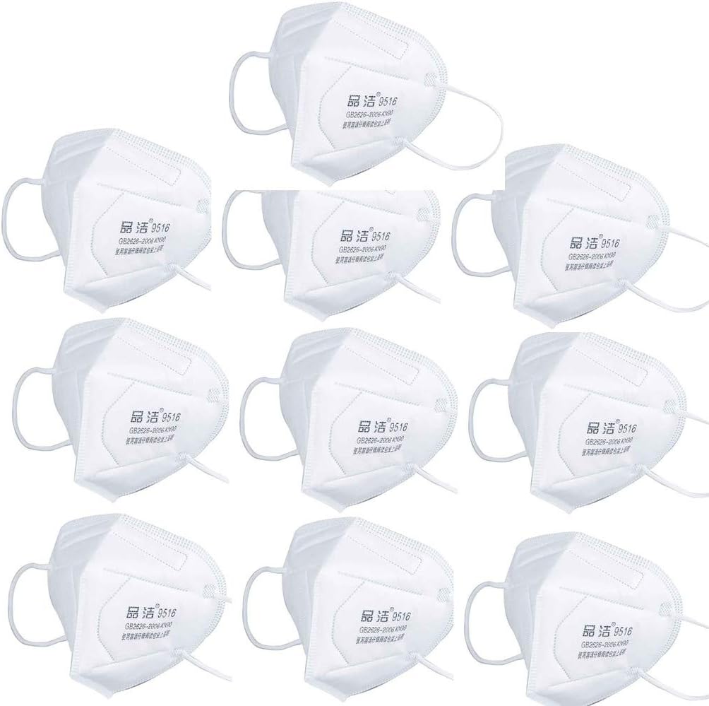 10pc Unisex KN90 Disposable Face Másks for Adults,Professional Surgical Medical Máscara Dental 口罩 Mouth Protection for Germs Corona Virus Coronavirus Flu,Outdoor Gas Particulate Respirator (White)