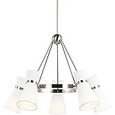 Generation Lighting 5-Light Clark Chandelier Brushed Nickel 3190505-962, Modern Ceiling Light Fixture for Room Decor, Chandel