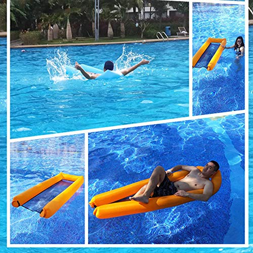 FOONEE Inflatable Pool Floats for Adults & Kids, Portable Pool Raft Water Hammock No Leak Ripstop Fabric Float Lounger, Fast Inflated No Pump Needed, Water Lounge with Storage Bag