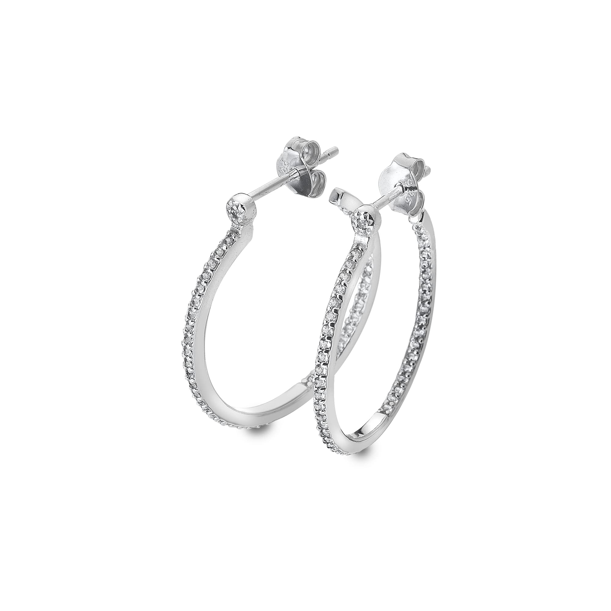 White Topaz Hoop Earrings