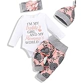 Renotemy Newborn Baby Girl Clothes Outfits Infant Romper Ruffle Floral Pants Cute Toddler Baby Girl Clothes Set