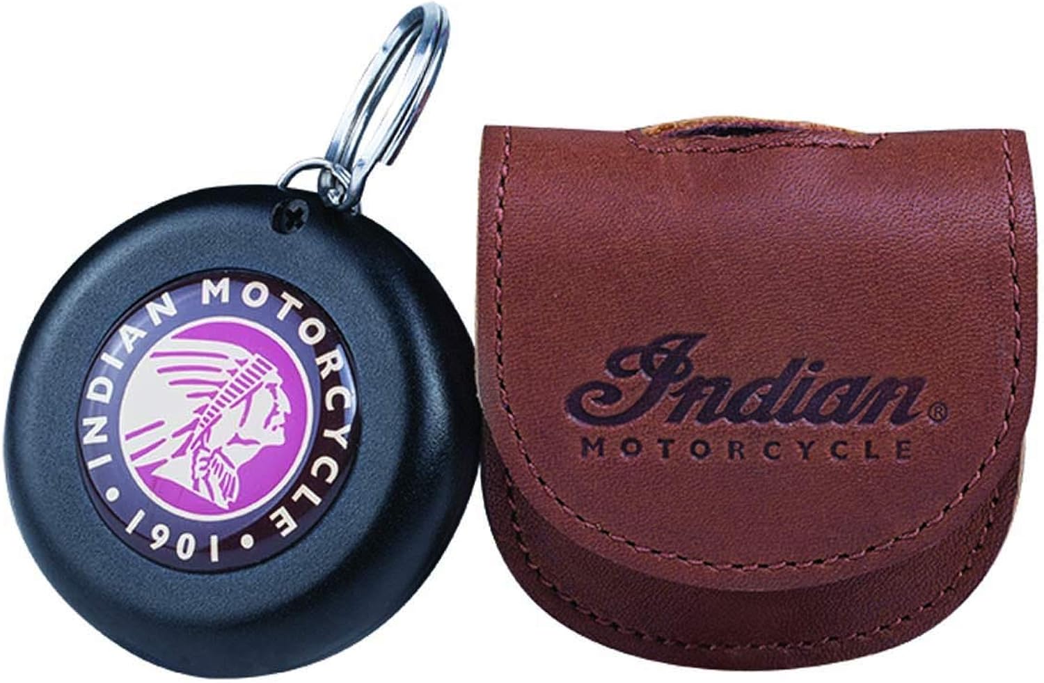 Indian Motorcycle Leather Key Fob Carrier with Embossed