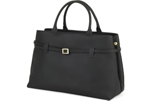 DONNAIN Full-Grain Cow Leather Top Handle Satchel, Tote Bag for Women Work and Shoulder Crossbody Bag with Adustable Strap