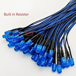 Gebildet 50pcs 3V-4.5V-5V-6V-7.5V-9V-12VDC 5mm Blue