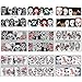 WOKOTO 25 Sheets Halloween Waterslide Nail Decals with 1Pcs Tweezers Grimace Skull Eye Nail Art Wrap Stickers Manicure Kits