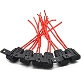 Portafusibles ATO/ATC estilo cuchilla resistente a la intemperie para automoción/marina con tapa, 12 AWG, 30A, paquete de 6