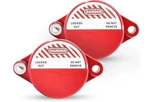 Ravct 2 Pack Gate Valve Lockout Device - Red Outdoor Faucet Lock with High Temperature Resistant and Anti-Collision,Water Spigot Lock Works for 1 to 2-1/2 in Dia Hose Bib,Spigot,Gas Valves