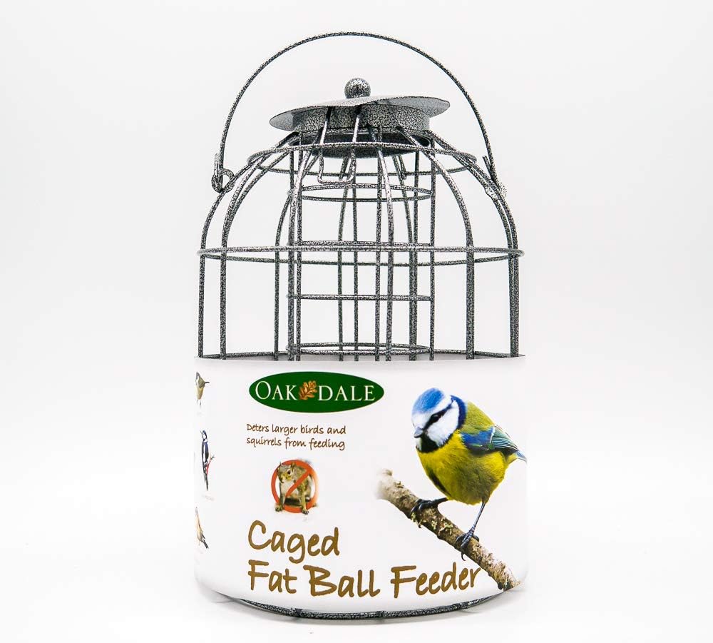 Oakdale Squirrel Resistant Wild Bird Fat Ball Feeder, Heavy Duty Metal