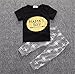 Morecome 1 Set Baby Boy Clothes T-shirt Tops and Pants (12M, Black)