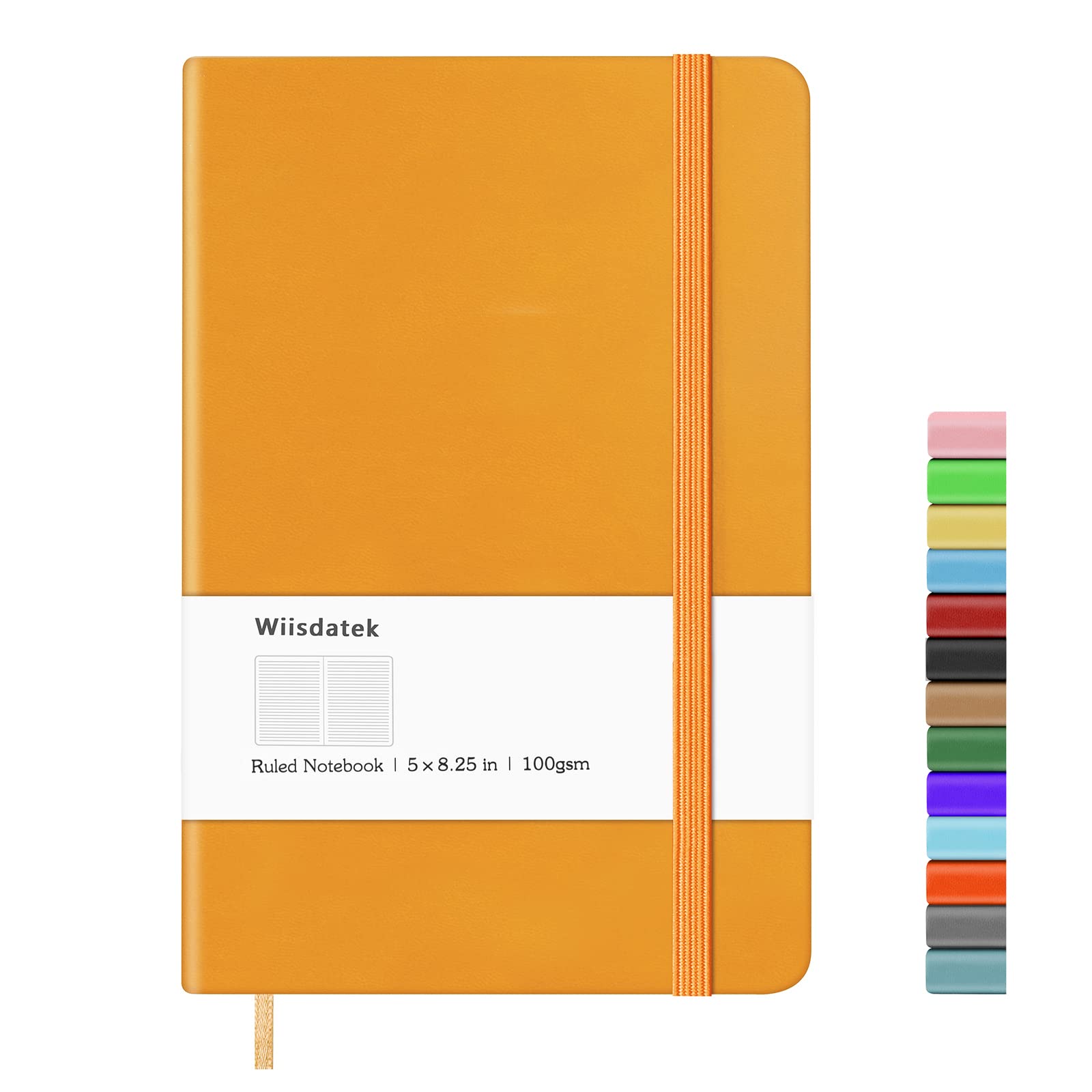 Wiisdatek A5 Notebook with Lined Pages, Hardback Journal Notepad Note Book New Notes Diary Pad for Office School Business Writing 5"×8.25"(Yellow)