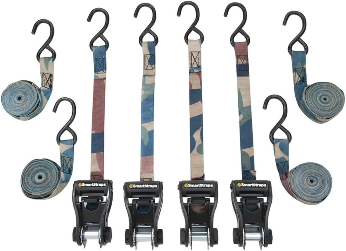 SMARTSTRAPS 365 4-Pack Ratchet Straps-14ft Camo RatchetX 4pk 1,500lb