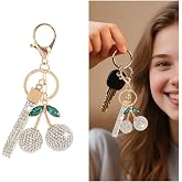 HZEL Bling Cherry Car Keychain, Rhinestone Cherry Automotive Key Ring Fob, Sparkling Vehicle Keychains Charm, Universal Fit (White)