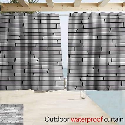 Amazon Com Andytours Outdoor Patio Curtains Grey Illustration