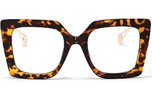 AIEYEZO Oversized Blue Light Glasses for Women, Anti Fatigue Prevent Headache Computer Eyeglasses