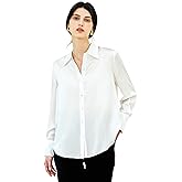 COLD POSH Silk Blouses for Women Long Sleeve Women’s 100% Pure Silk Blouses Elegant Button Down Shirt Smooth Tops Cool Shirts