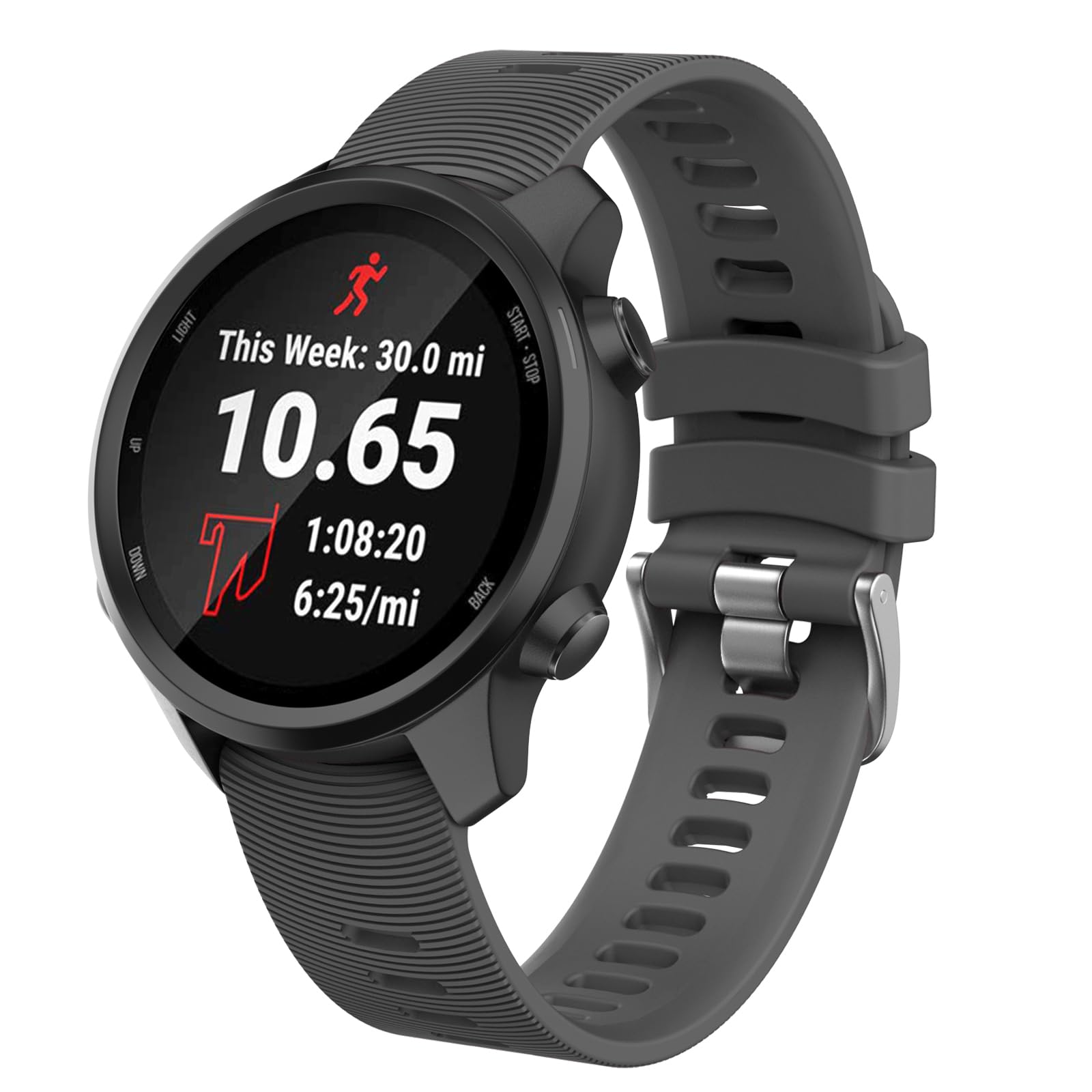 ISABAKE Silicone Strap for Garmin Forerunner 245/645 Music Band, 20mm Replacement Watch Band for Vivoactive 3, Vivomove HR