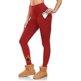 DHSO Warm Fleece Lined Leggings Women with Pockets- Thermal Winter High Waisted Yoga Pants Tummy Control Soft for Workout