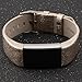Henoda Replacement Bands Compatible with Fitbit Charge 2, Classic Genuine Leather Charge 2 Band Fitness Wristband for Women Men Small Large Gold