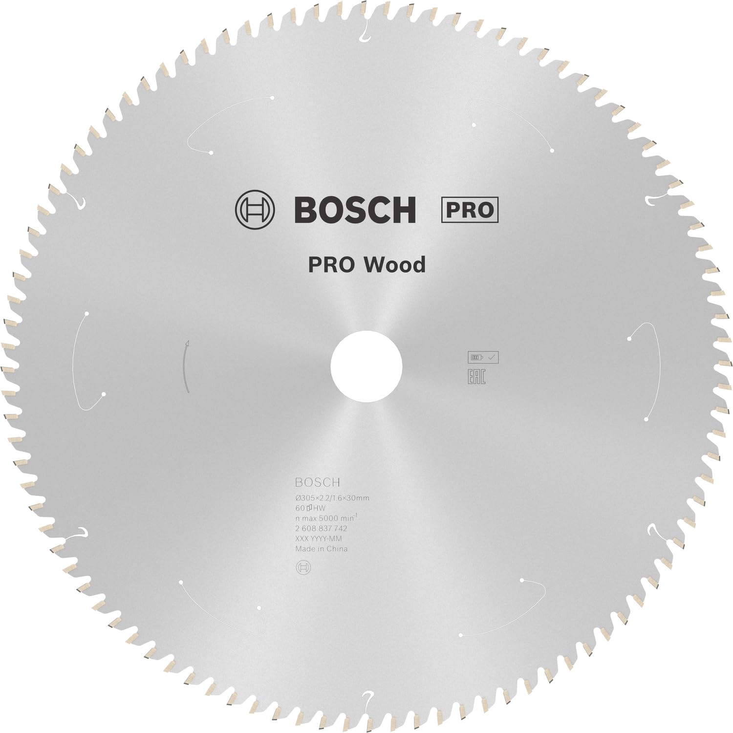 Bosch 1x PRO Wood Circular Saw Blade for Cordless Mitre Saws (for Softwood, Hardwood, Ø mm, Professional Accessory Mitre Circular Saw)