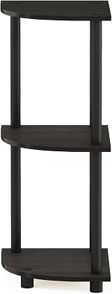 Furinno Turn-N-Tube Corner Shelf 3-Tier Espresso Display Storage Shelves view 7