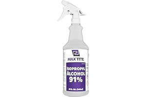 MaxTite 91% Isopropyl Alcohol (32 fl oz) - Includes Heavy-Duty Spray Nozzle - Made in USA