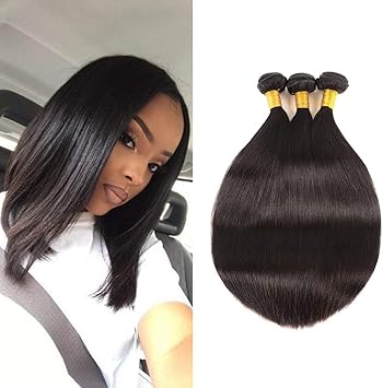 Huarisi 7a Brazilian Hair 3 Bundles Straight Wave 100 Human Hair
