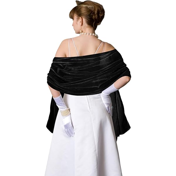 Écharpe En Velours Pour Femme - Accessoire Élégant Pour Mariage, Soirée, Bal (78x70 Pouces)