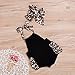 Baby Girls Lovely Halter Backless Leopard Ruffle One-pieces Bodysuit with Headband (6-12M, Black&Leopard)