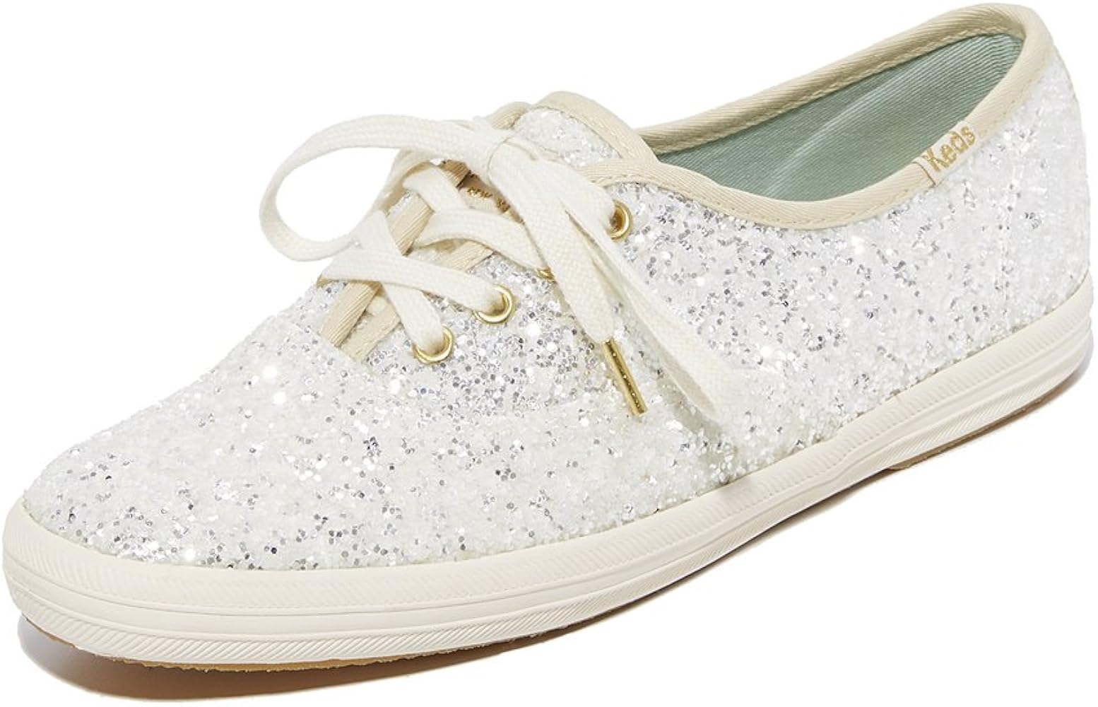 kate spade white sparkle sneakers