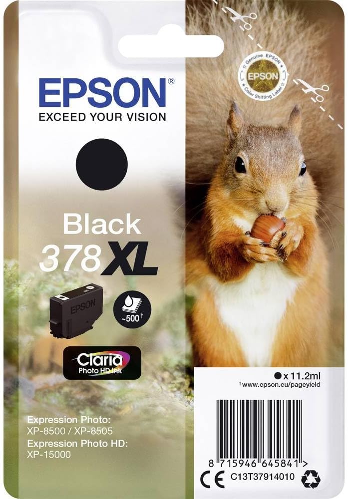 Epson 378XL Black Squirrel High Yield Genuine Ink Cartridge Claria Photo HD