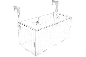 NANEEZOO Fish Breeding Box - Acrylic Aquarium Fish Breeder Isolation Box for Fish Tank, Transparent Hatching Incubator Box with Suction Cups for - Clownfish Guppy Newborn Baby Fishes (12" x 6" x 6")