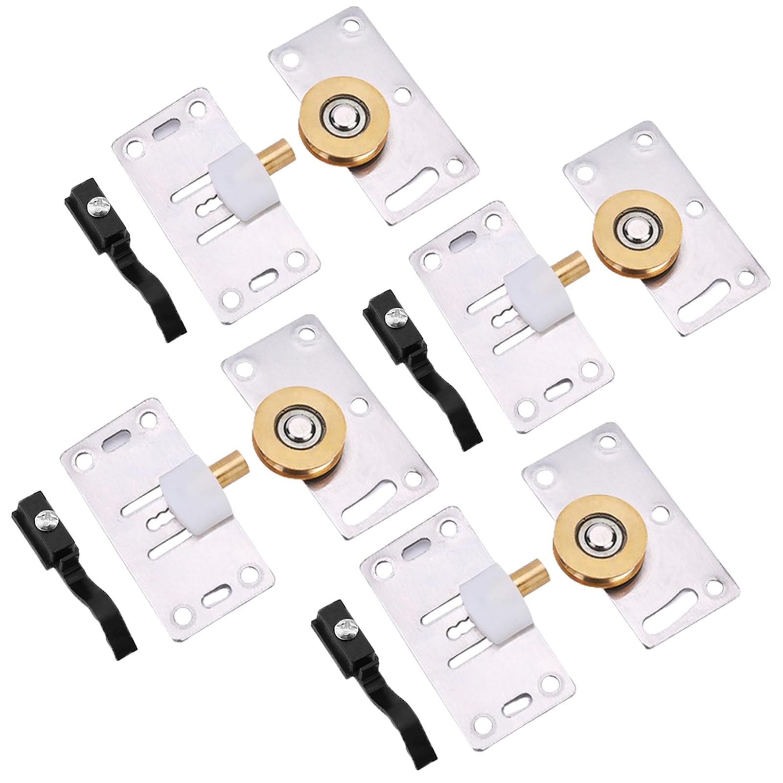 Sliding Door Wheels Wardrobe, 4 Set Cabinet Sliding Door Wheel Rollers, Sliding Door Fittings, Sliding Door Wheels Wardrobe, for Cupboard Wardrobe Cabinet Closet Window