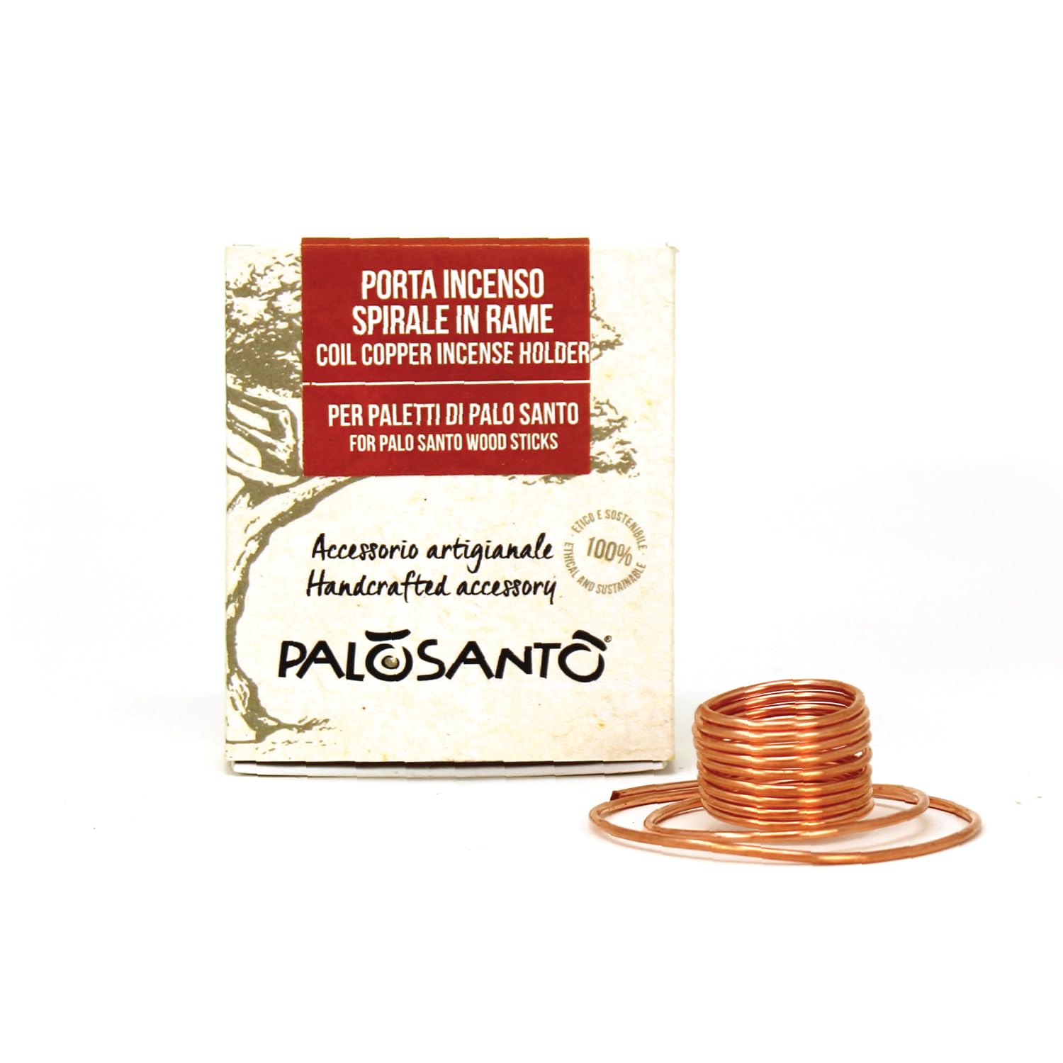 PALOSANTO - Incense Holder for Palo Santo Sticks – Copper Palo Santo Holder Made in Italy - Lightweight, Foldable and Extendable