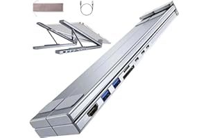 USB-C Docking Station Laptop Stand with 4K HDMI, 10-in-1 Aluminum Hub Multiport Adapter Compatible with Pro Air, Foldable Com