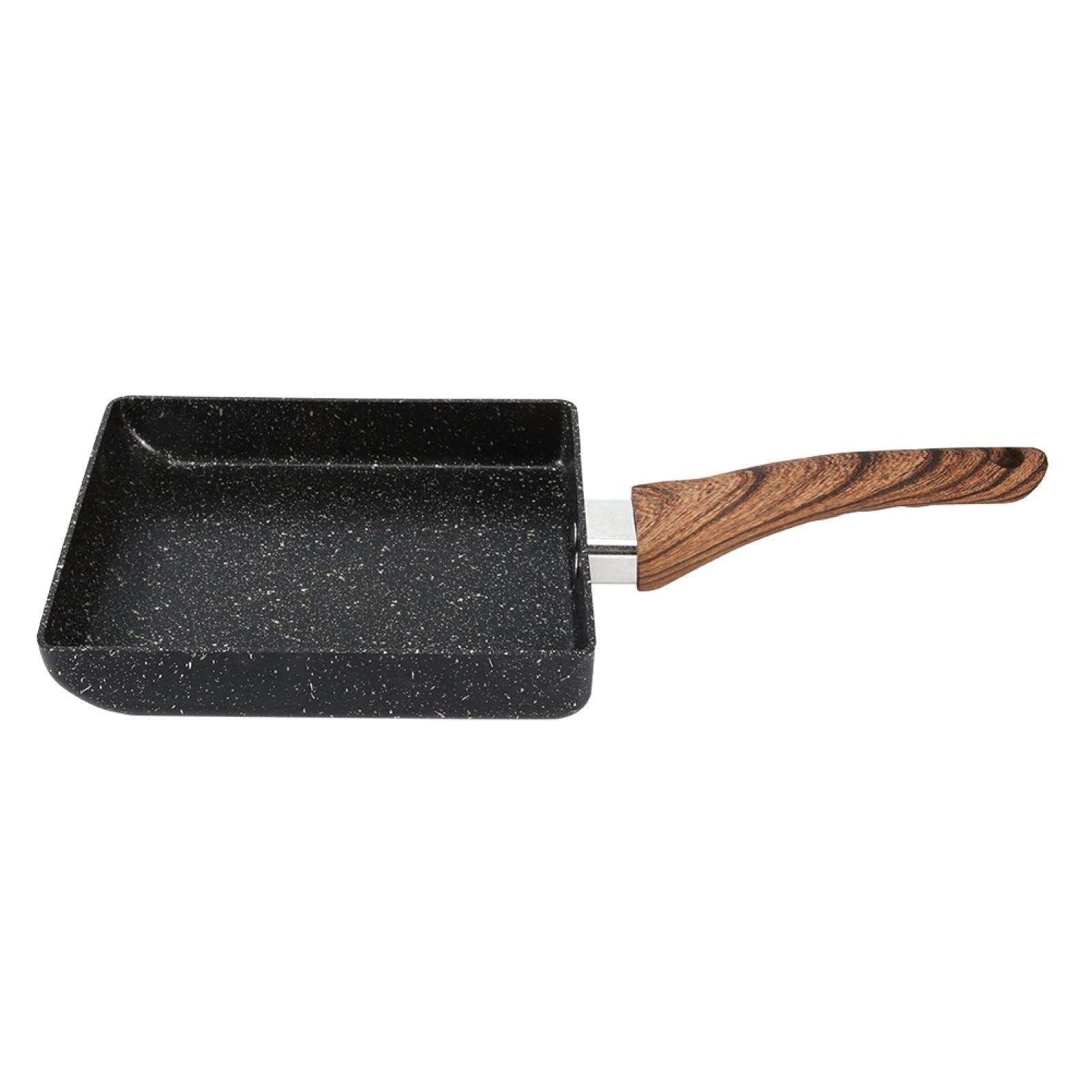 Tamagoyaki Rectangular Non‑Stick Saucepan Black Practical Frying Pan Kitchen Supplies for Steaming Frying Boiling Braising