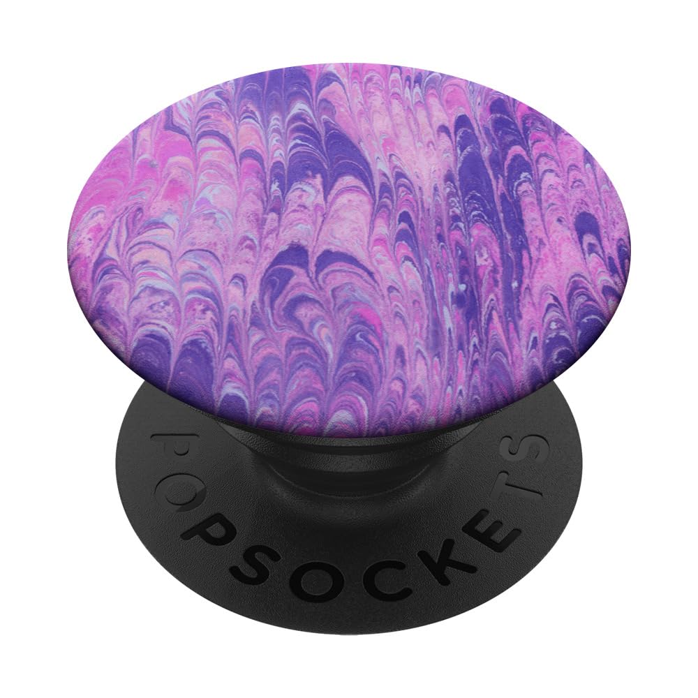 Suminagashi Art, Ebru Design Pattern, Art Deco Purple & Pink PopSockets Adhesive PopGrip
